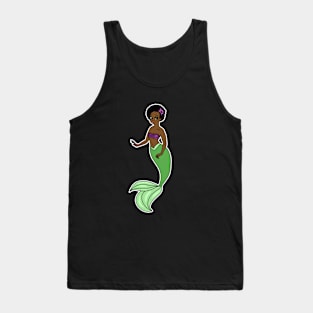 Cute Afro Mermaid Beautiful Black Woman Melanin Tank Top